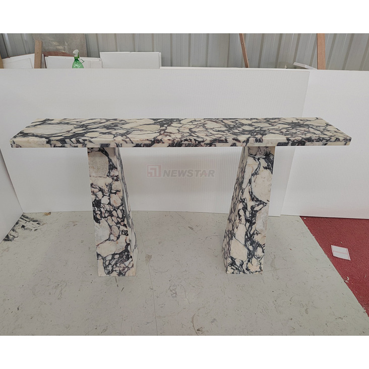 Nodric Modern Entrance Hallway Console Table Marble Furniture Calacatta Violar Natural Stone Furniture Manufacturers Wholesale