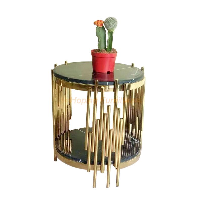 Stainless Steel Kmart Coffee Table Living Room Round Side Table Mable Top Small Nesting Coffee Tables for Villa and Hotel