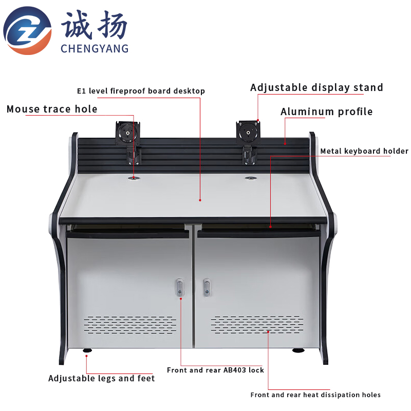 Triple 1850 * 900 * 750), Monitoring Console Command Desk Computer Storage Workstation Dispatcher Workbench Control Table