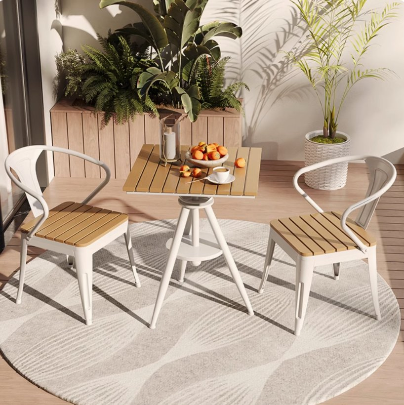 Side Table - Small Plastic Outdoor Table for Patio, Pool, Balcony, Porch, Deck, Backyard Outdoor Tea Table