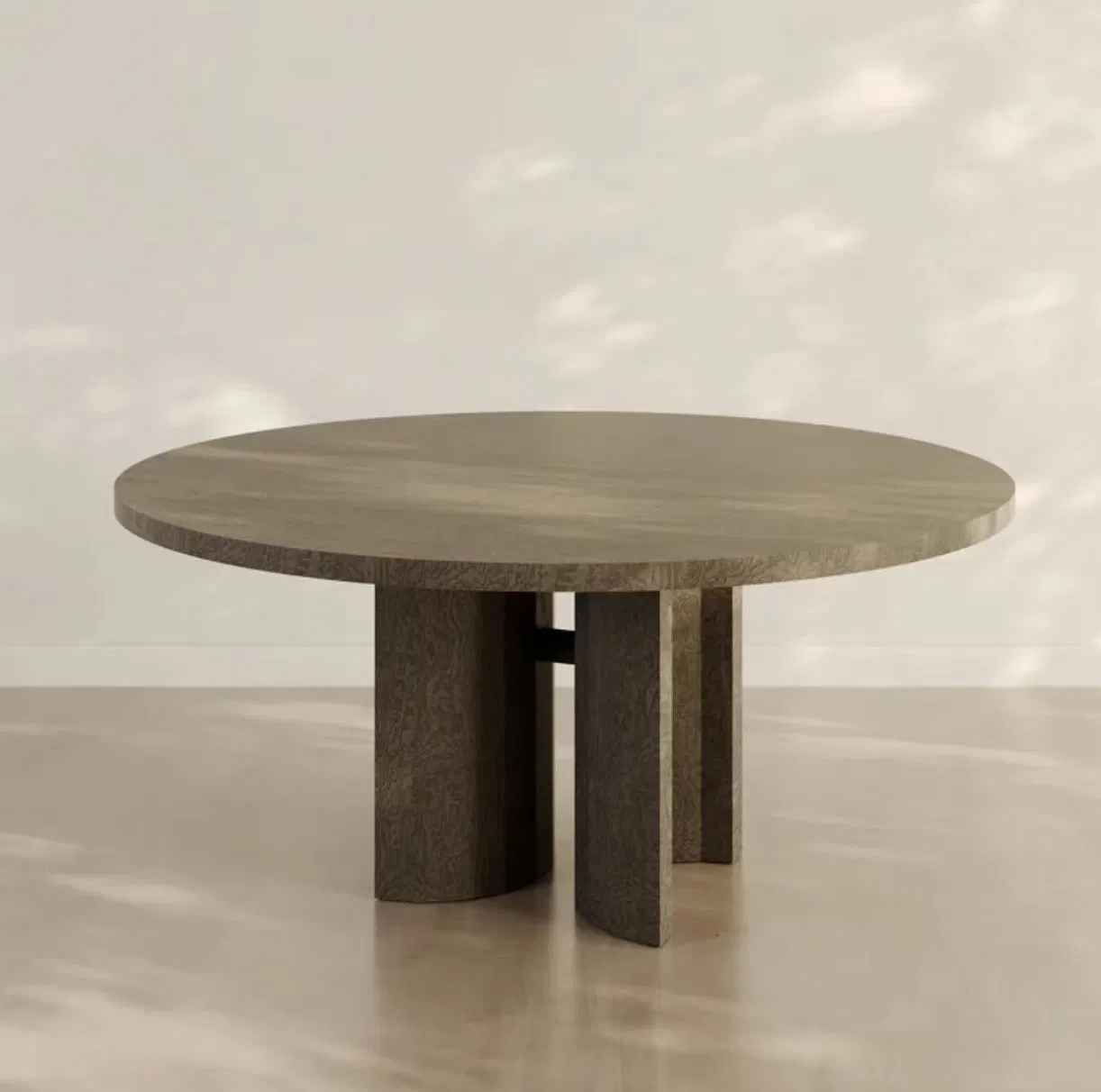 Vintage Furniture Simple Design Natural Marble Round Red Travertine Stone Coffee Table for Home Decoration