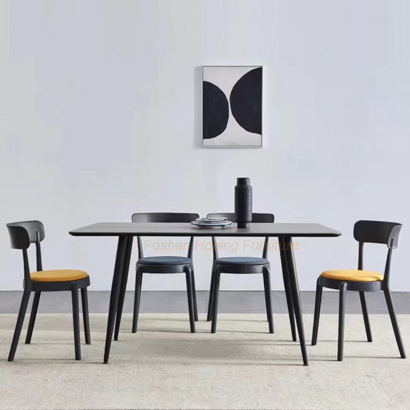 Hoping Factory Modern Southeast Asia Design Extendable Dining Room Table Slate Top Furniture Kitchen Set Dining Room Furniture MDF Top Effect Paper Dining Table