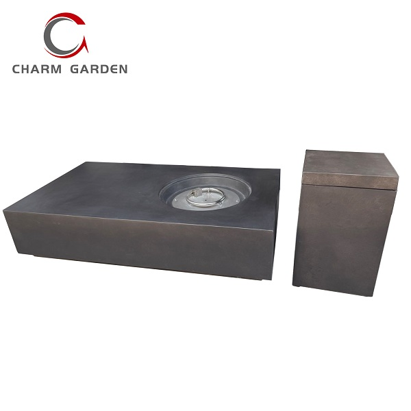 Whole Set Outdoor Gas Fire Table with Side Table Gas Cylinder Tank Cove for Backyard Furnishings Patio Heating