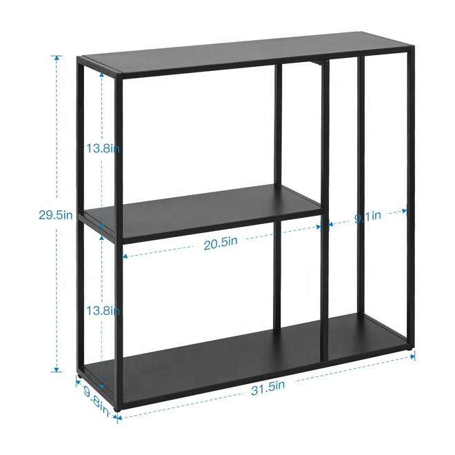 3-Tier Narrow Metal Console Table with Storage Shelf