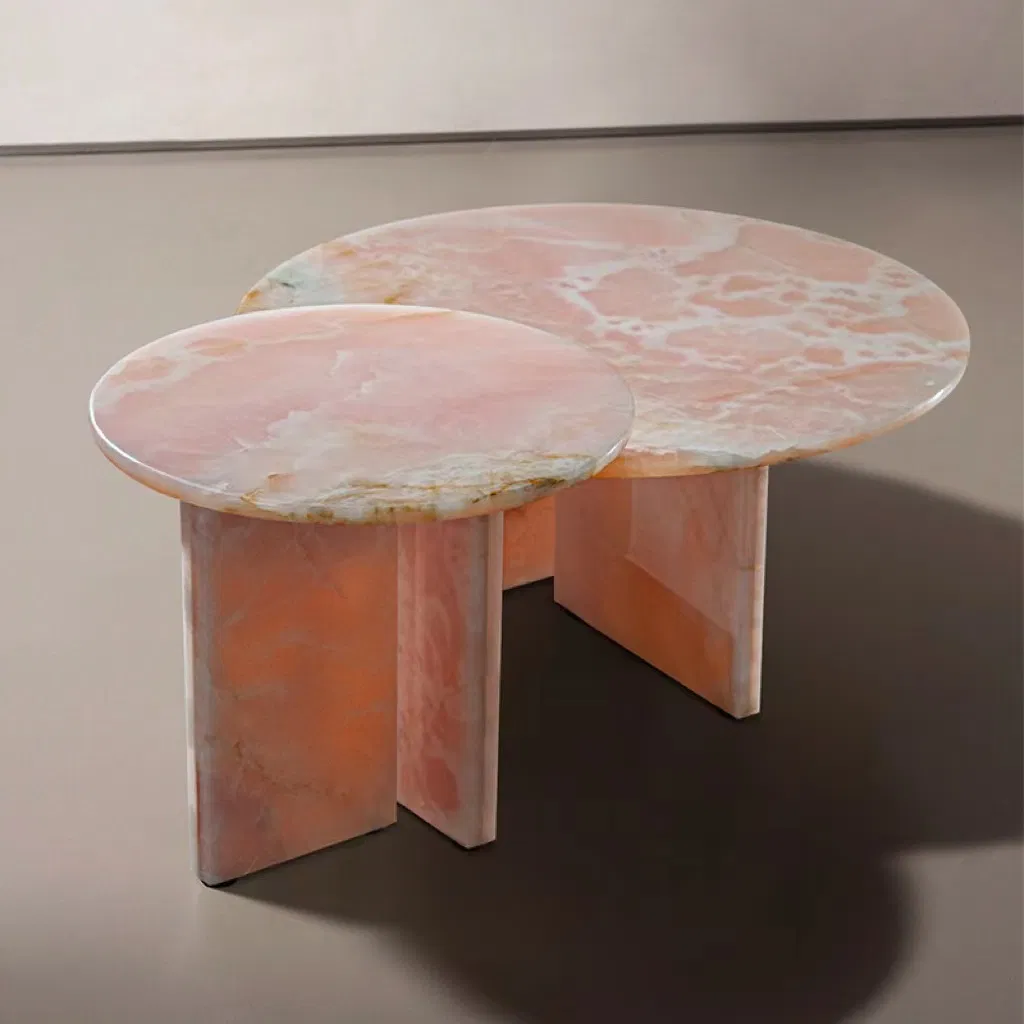 Red Travertine Table View 7