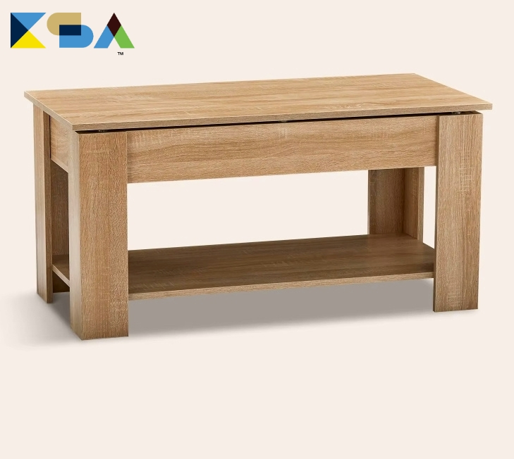Modern Design Foldable Coffee Table with Lift Top Industrial Tea Table Wood Storage