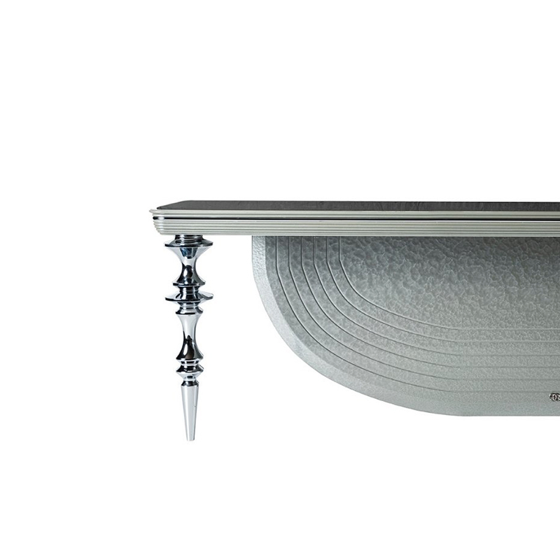 Modern Console Table with Black Solid Wood &amp; Stainless Steel Legs Marble Top for Entry or Villa for Apartment Home Use