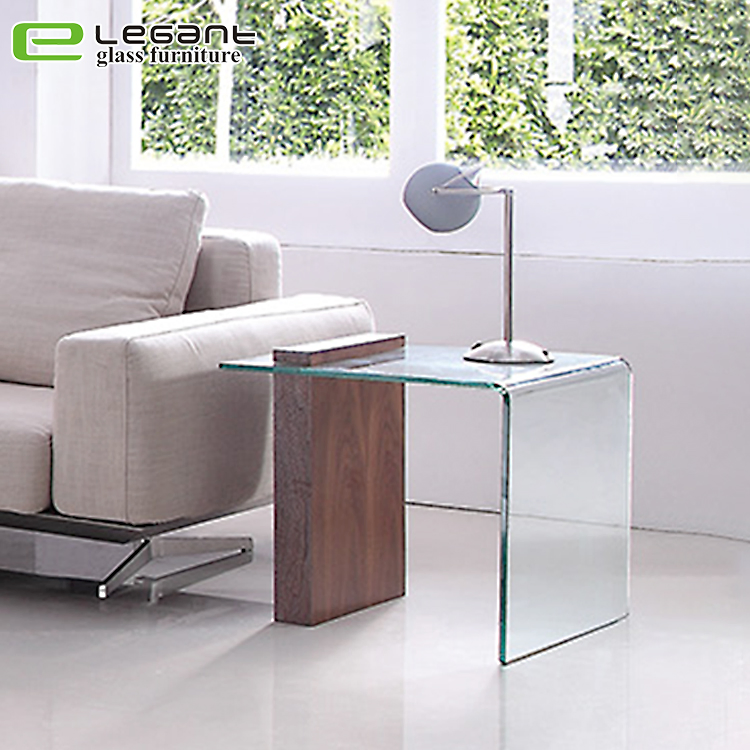 Modern Clear Glass MDF Console Desk Table