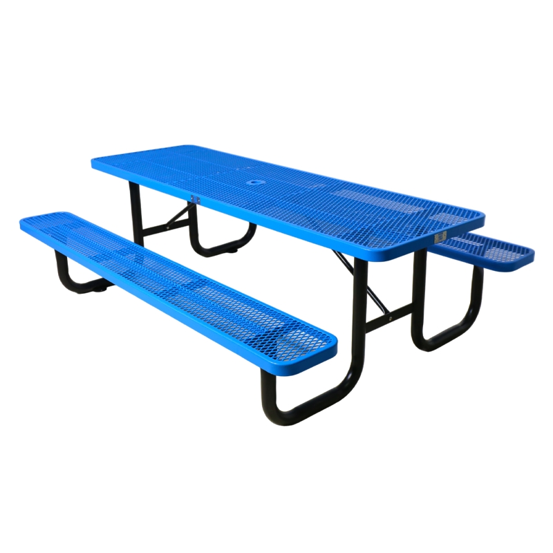 Outdoor Furniture Steel Metal Commercial Restaurant Outside Camping Picnic Dining Table Bench