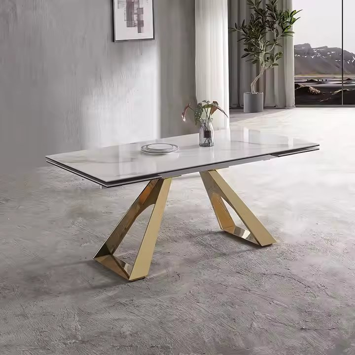 Luxury High Quality Extendable Marble Folding Dining Table for Set