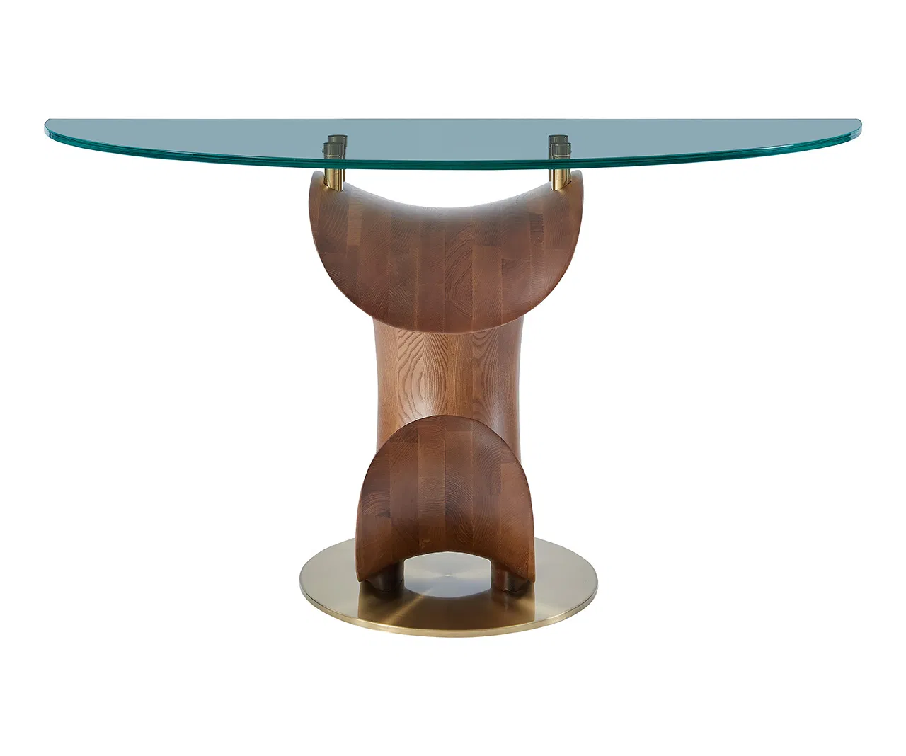 Wooden Living Room Designer Hotel Costom Best Quality Glass Walnut Console Table