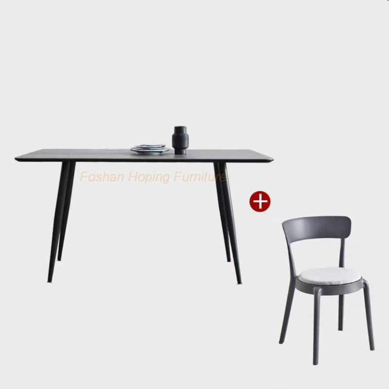 Hoping Factory Modern Southeast Asia Design Extendable Dining Room Table Slate Top Furniture Kitchen Set Dining Room Furniture MDF Top Effect Paper Dining Table