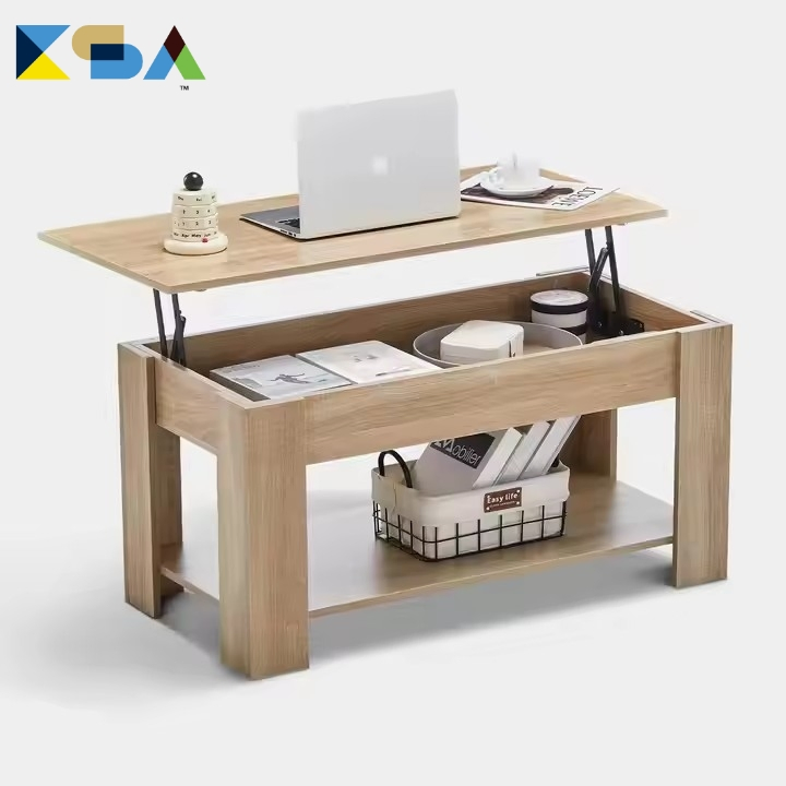 Living Room Furniture Extendable Lift up Center Table Multifunctional Lift Top Coffee Table with Storage
