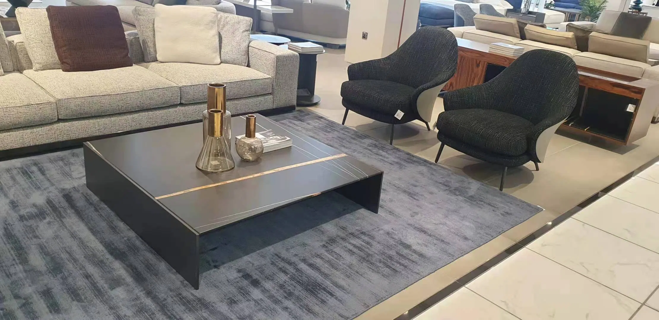 Grey Coated Stainless Steel Side Table Modern Small Plastic Bedside Side Table