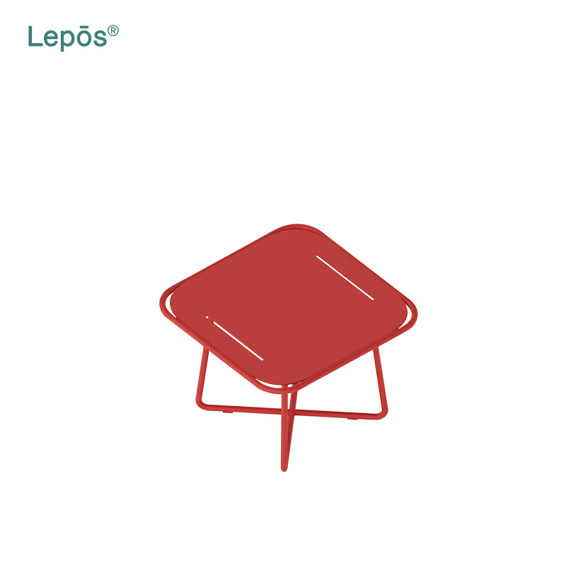 Modern Patio Side Table 201 Stainless Steel Frame Square Tea Table Home Balcony Cafe Garden Party Courtyard Outdoor Coffee Table