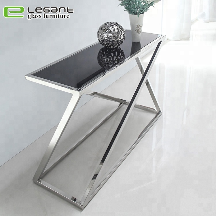Stainless Steel Console Table/Tempered Glass Shelf -Ca208s