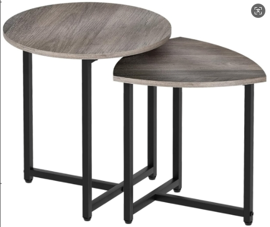 Factory Supply Rustic Brown 2-Tier Industrial 32.6 Circle Wood Center Coffee Table with Open Storage Shelf