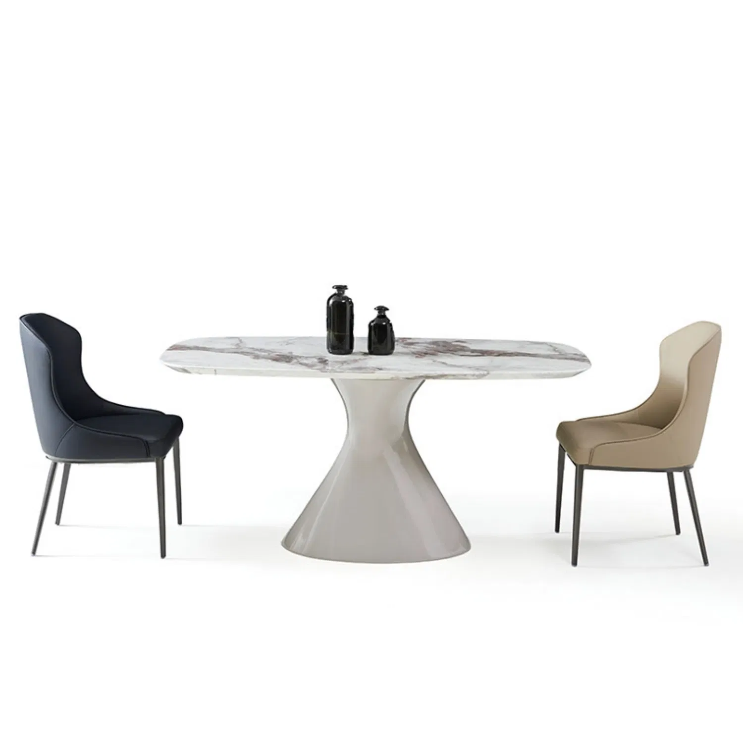 Large Luxury Home Modern Extendable Marble Top Round Room Dining Table Furniture