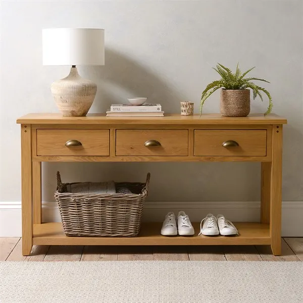 Solid Walnut Low Console Table 1