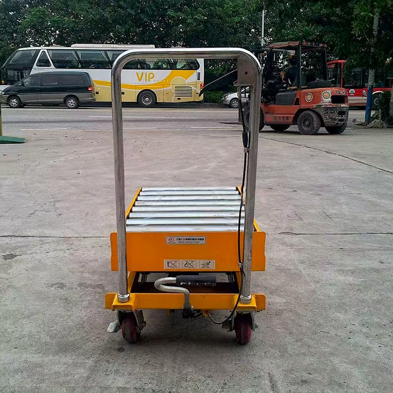 Portable Manual Roller Top Scissor Lift Trolley Hydraulic Roller Lift Table