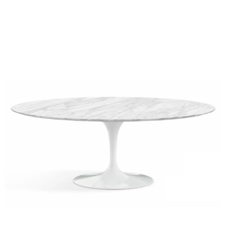 Outdoor Oval Marble Sintered Stone Dining Table for Home Restaurant Eight Seat Furniture Set