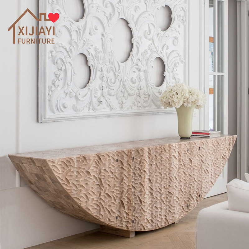 Xijiayi Designer Style Solid Wood Sideboard Storage Cabinet Entryway Console Table.