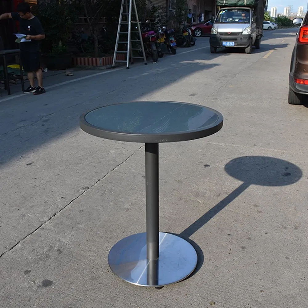 Modern Leisure Home Garden Furniture Stainless Steel Frame Outdoor Dining Table