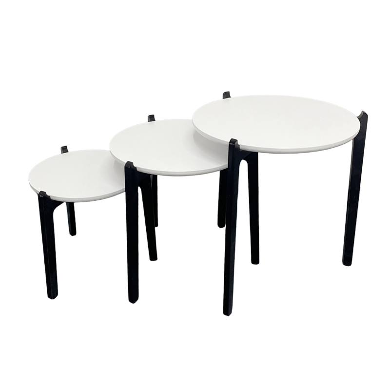 Nesting Tables Set of 3 Stackable Round End Table Side Table for Small Space Living Room Bedroom