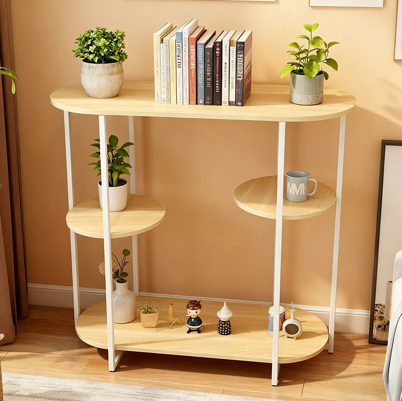 Storage Shelves Narrow Sofa Side Table Entryway Table Hallway Table Metal Console Table for Entrances Living Room