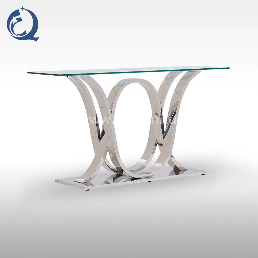 New Modern Stainless Steel Base Glass Dining Sideboard Console Table