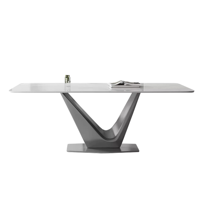 Light Outdoor Sintered Stone Table Patio Furniture Stone Effect Dining Set