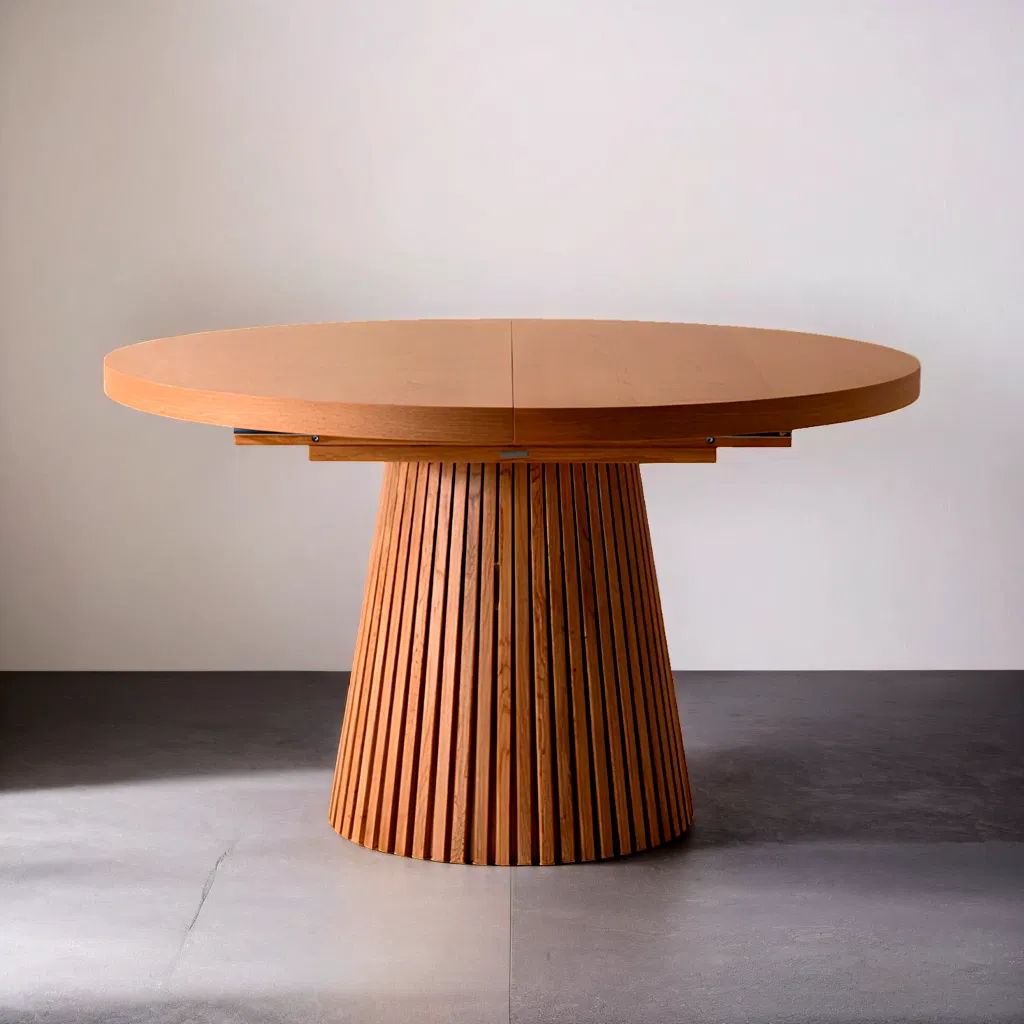 Modern Extendable Round Dining Table with Seamless Transformation Mechanism Ideal for Small Spaces to Family Gatherings Dining Table