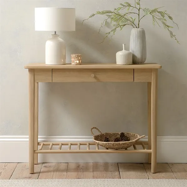 Solid Oak Console Table View 2