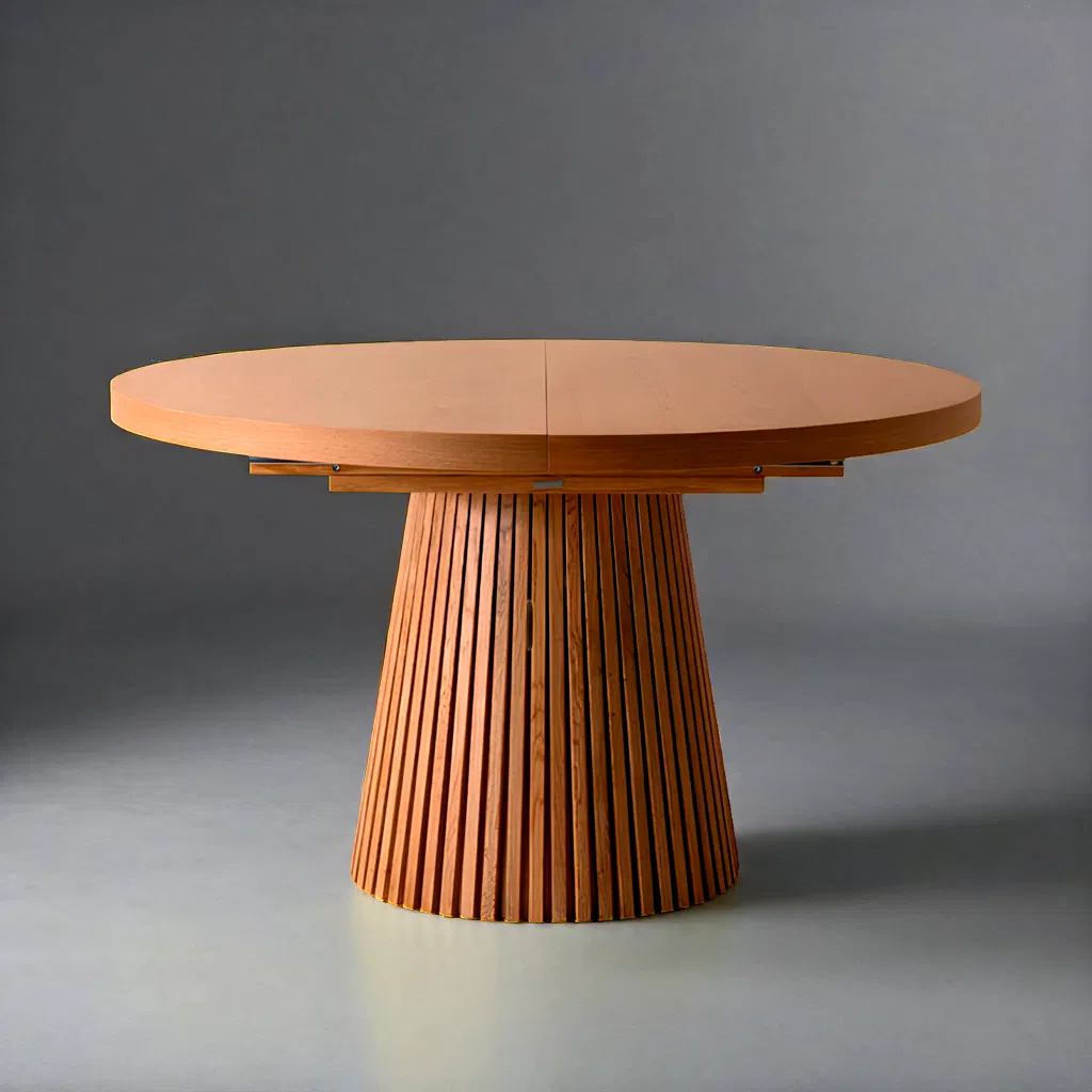 Modern Extendable Round Dining Table with Seamless Transformation Mechanism Ideal for Small Spaces to Family Gatherings Dining Table