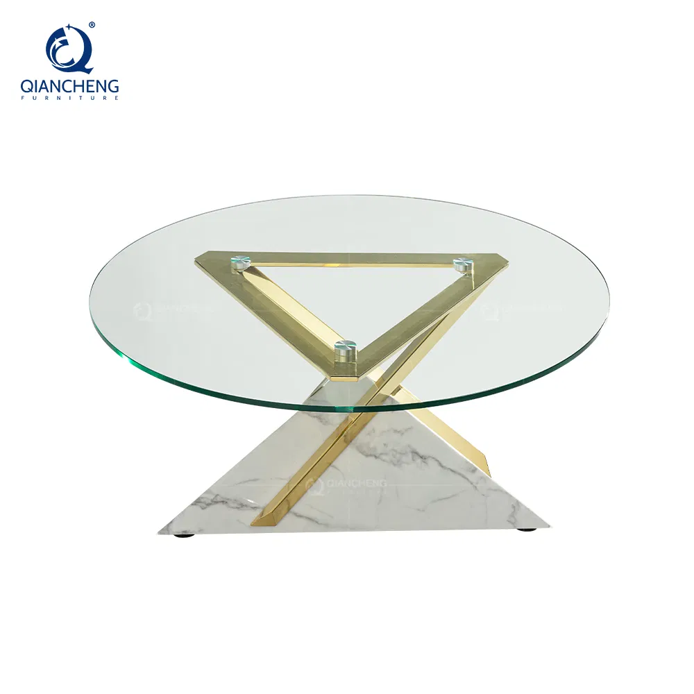 Guangdong Italian Design Round Bed Side Marble Coffee Accent Table for Living Room Furniture
