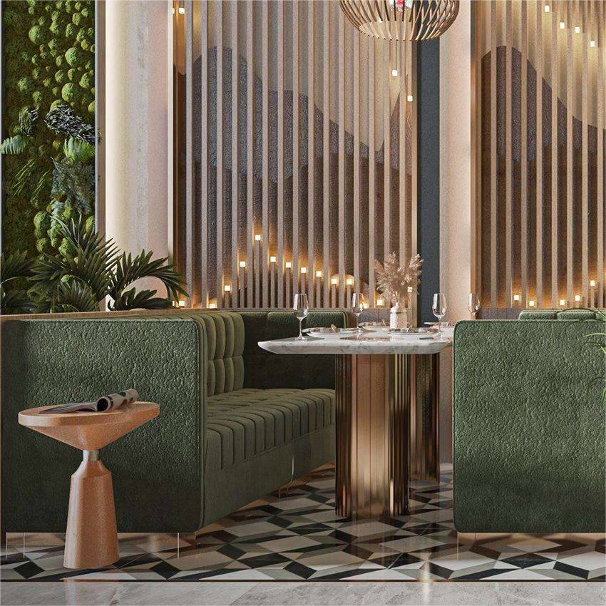 Customized Restaurant Furniture Set High End Furniture Table Booth Chair Sets