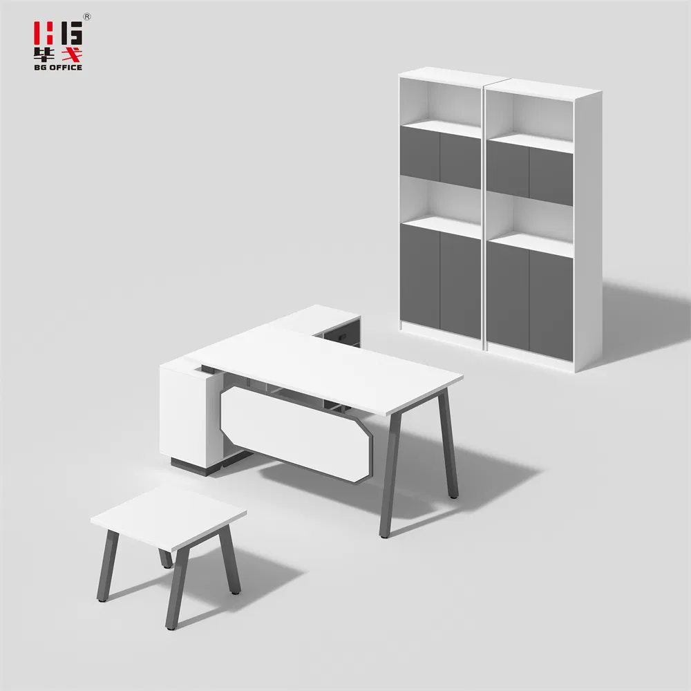High-End L Shape Executive Boss Manager Desk Factory Price Office Furniture Table Set for Manager CEO