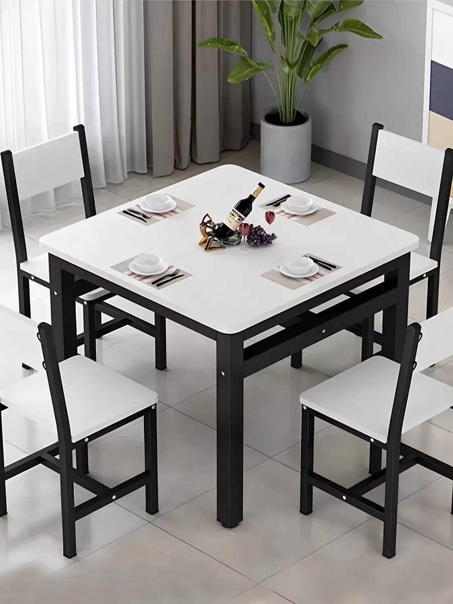 Waterproof Fire Resistant Outdoor Wooden Compact Dining Table with Metal Legs