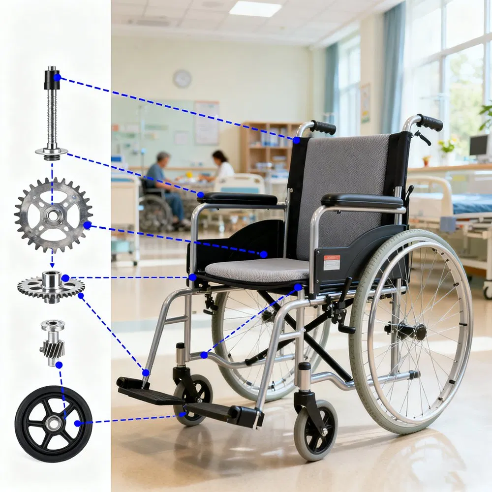 Titanium Aluminum Wheelchair Spare Parts CNC Custom Manufacturing