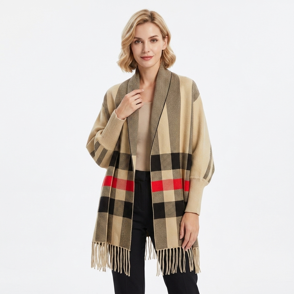 Winter Season Fashionable Women Pashmina Poncho Wholesale Lady Striped Winter Shawl