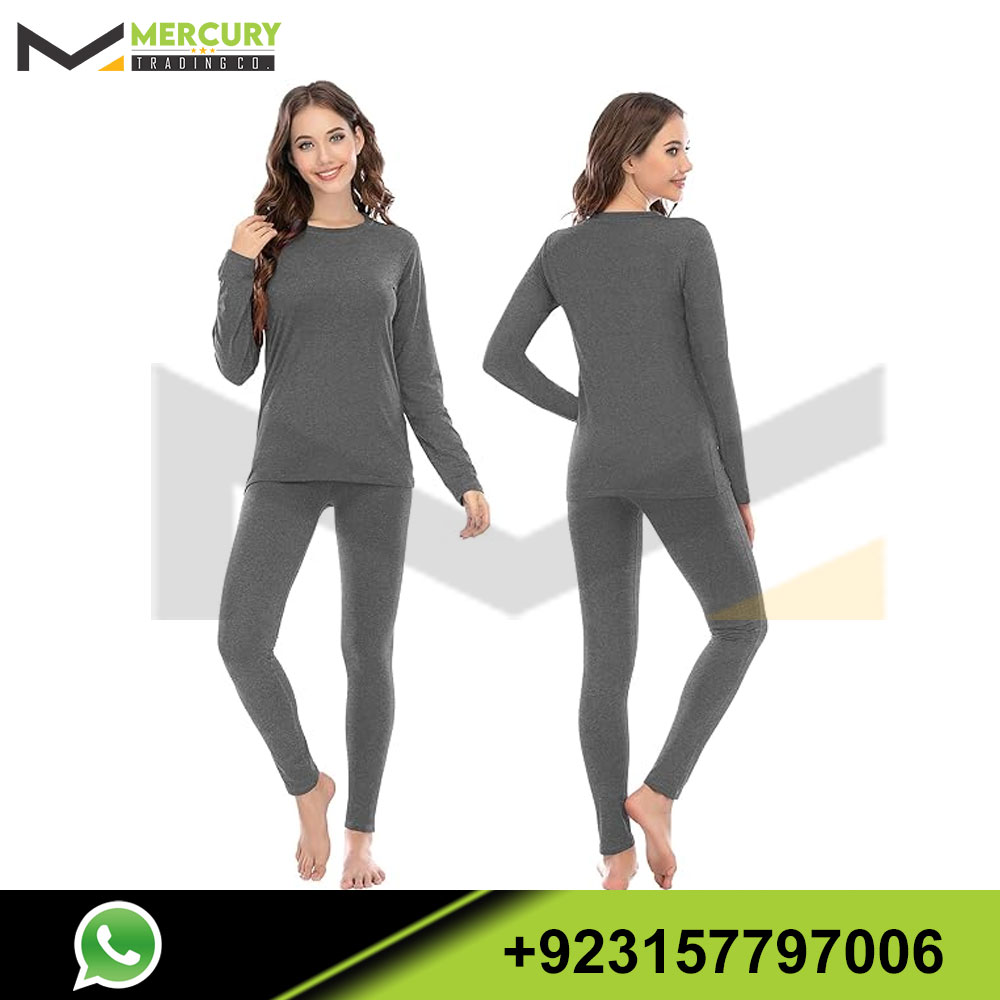 Solid Underwear for Women Winter Warm Base Layer Top &amp; Bottom Set Ski Cold Weather Gear with Fleece Lined T Shirts &amp; Leggings