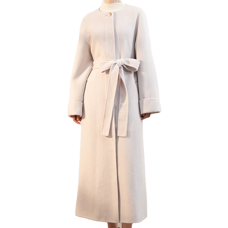 Winter Cashmere Overcoat Luxury Ladies Long Wool Trench Coat Women Cashmere Handmade Coat