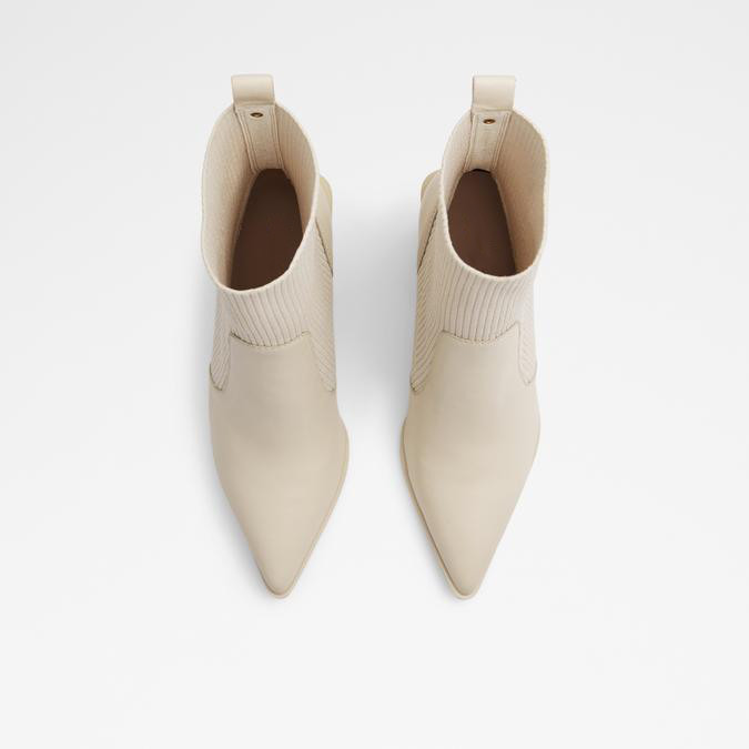 Women's Genuine Leather High Ankle Boots With Pointed Toe Block Heel Slip-ons Closure Winter With TPR Sole