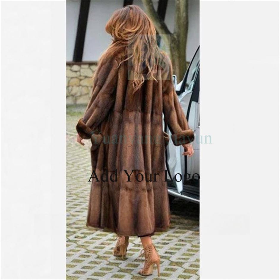 Women's High Quality Artificial Fur Long Shearling Winter's Outwear Coat