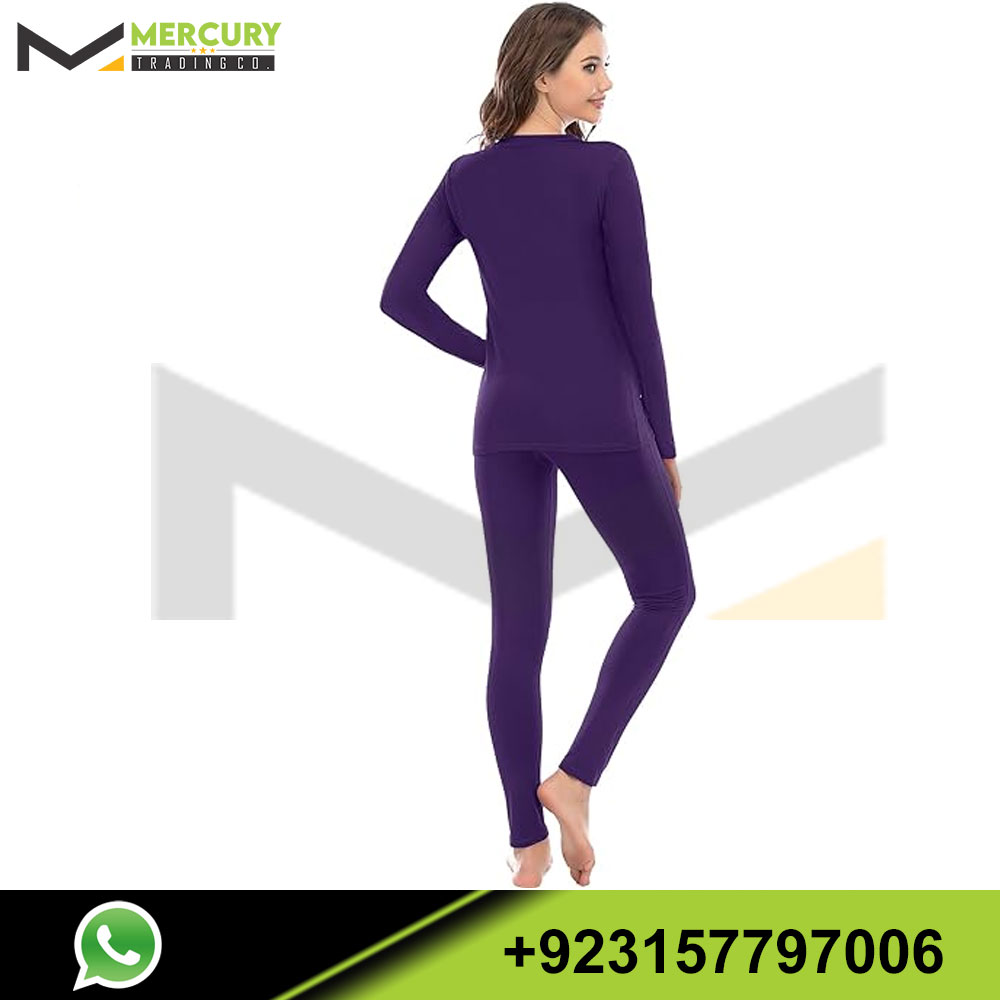 Solid Underwear for Women Winter Warm Base Layer Top &amp; Bottom Set Ski Cold Weather Gear with Fleece Lined T Shirts &amp; Leggings