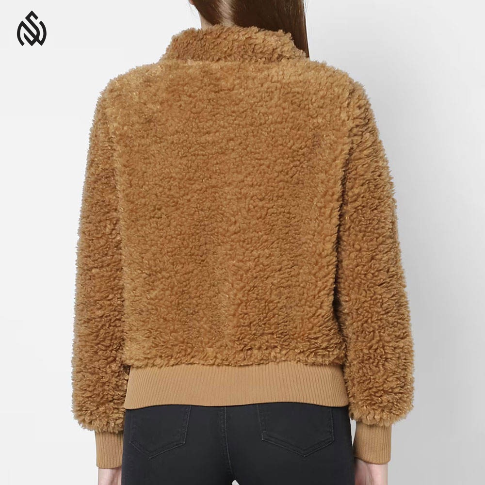 Women's Warm Fleece Sherpa Jackets Hooded Faux Shearling Coats Oversized Winter breathable Coat Zipper Outwear Lady Jacket
