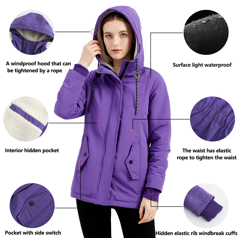 Women's Long Winter Down Jacket with Detachable Hood Thicken Warm Puffer Snowsuit Coat for Winter Warm up