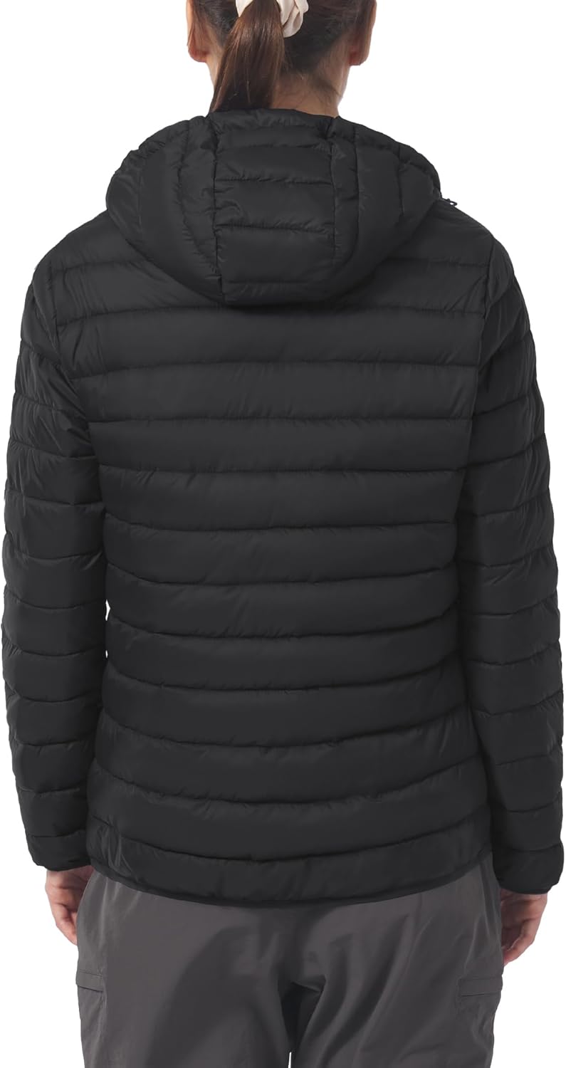 Women's Breathable Lightweight Packable Puffer Jacket Quilted Insulated Warm Winter Coat Full-Zip Hooded Outerwear Hiking Travel