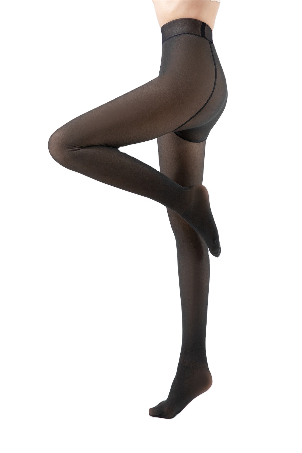 Wholesale Custom Winter Warm Thermal Translucent Tights Women Breathable Fleece Material Mid-Waist Casual Style Panty Leggings