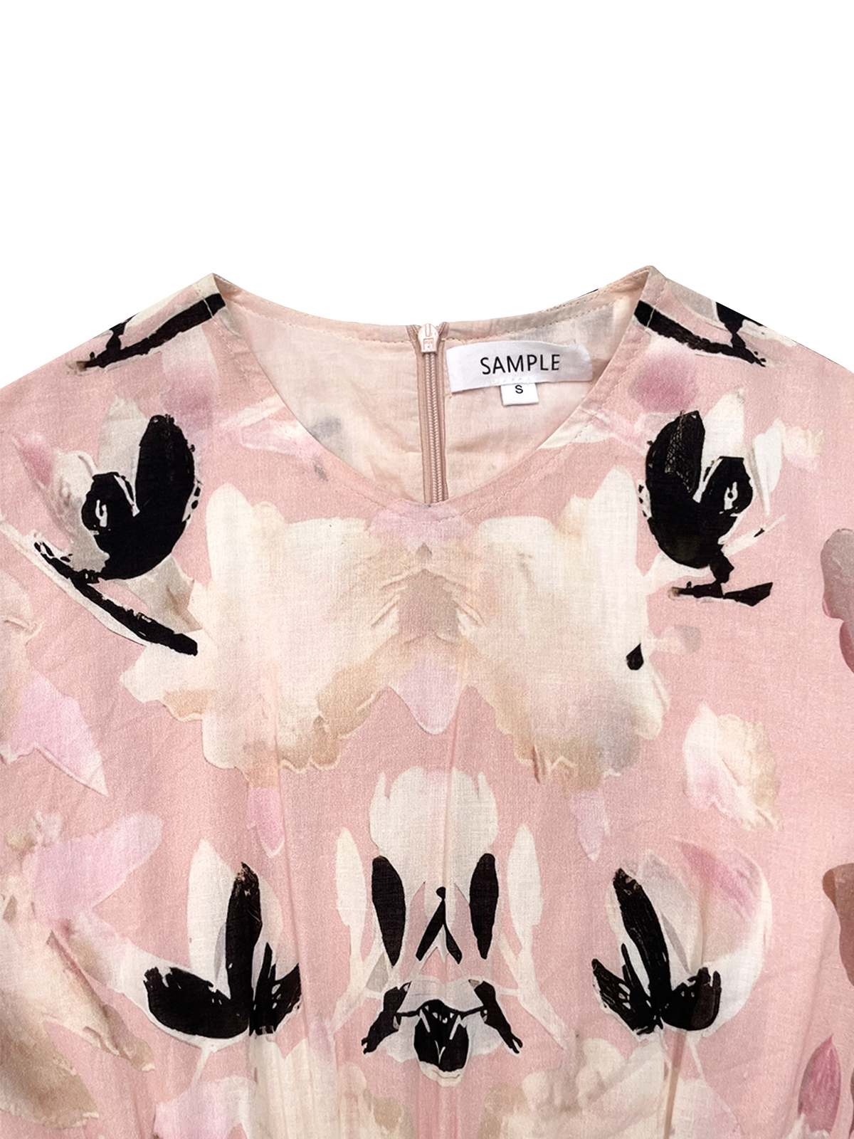 Women's Blush Pink Floral Print Dress with Long Sleeves Cinched Waist Boho Chic Casual Style Clothing for Spring Autumn Winter